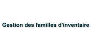 08. FONCTIONNALITES PIECES - GESTION DES FAMILLES D'INVENTAIRE