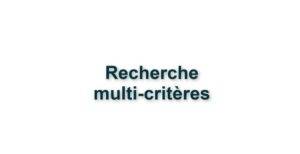 C3. RECHERCHE MULTI CRITERES