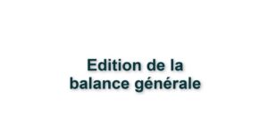 C3. IMPRESSIONS - EDITION DE LA BALANCE GENERALE