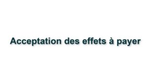 C2. ACCEPTATION DES EFFETS A PAYER