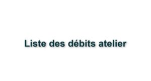 11. Atelier - LISTE DES DEBITS ATELIER 
